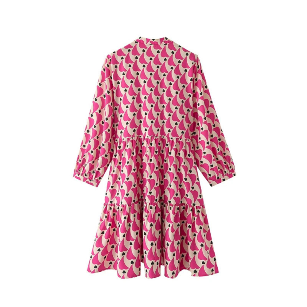 ZARA Geometric Floral Lace Up Dress